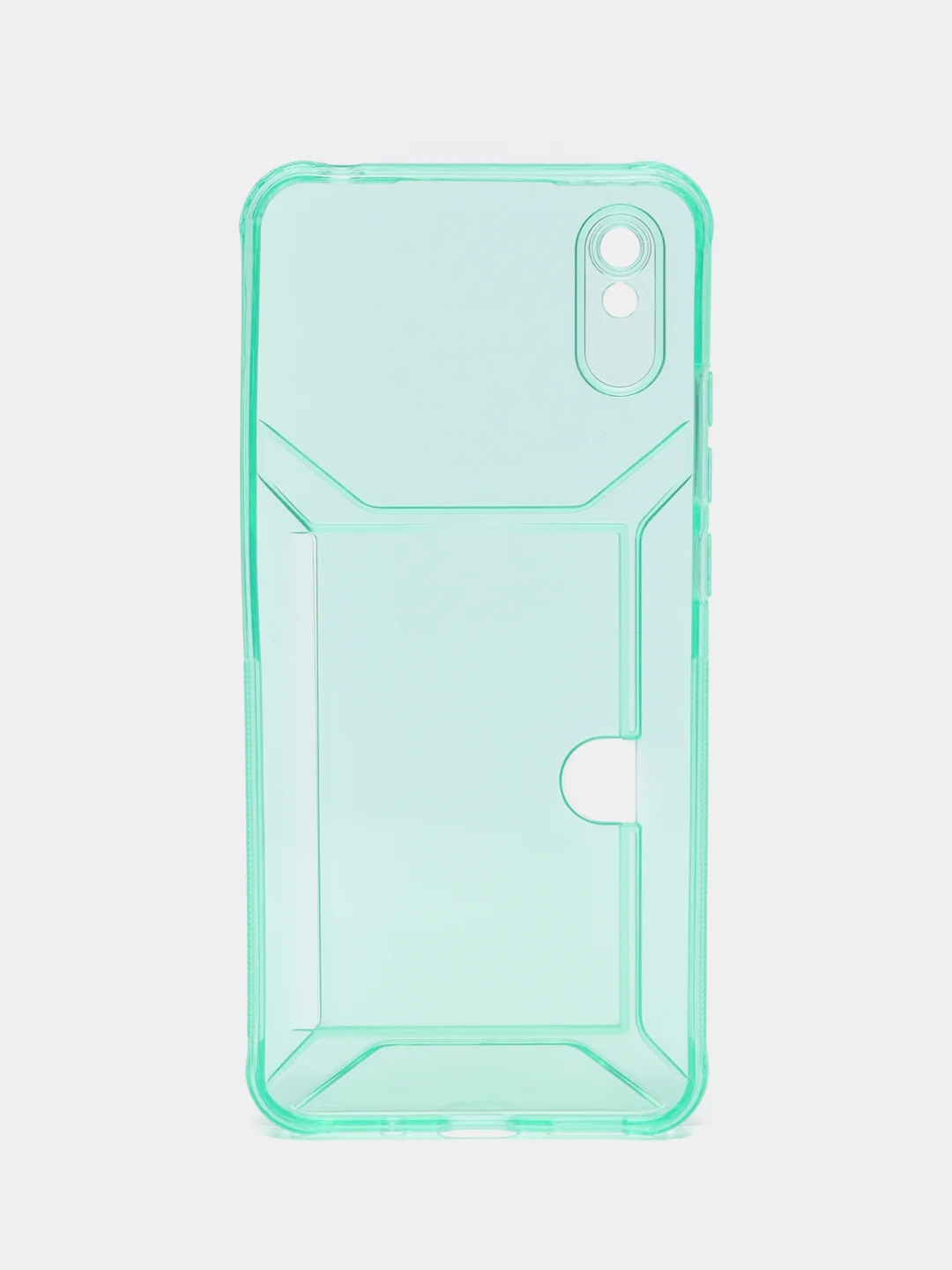 Бирюзовый чехол с карманом для карт для Xiaomi Redmi 9A, прозрачный, Сяоми Редми 9А