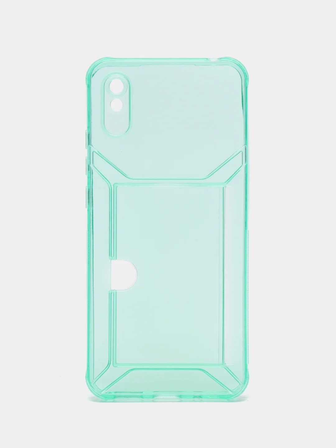 Бирюзовый чехол с карманом для карт для Xiaomi Redmi 9A, прозрачный, Сяоми Редми 9А