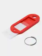 Красный брелок бирка для ключей