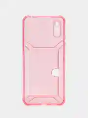 Розовый чехол с карманом для карт для Xiaomi Redmi 9A, прозрачный, Сяоми Редми 9А