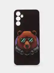 Тёмно-коричневый чехол для Samsung Galaxy A14 / Самсунг Галакси А14, силиконовый, с рисунком