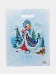 Белый пакет новогодний, 30 х 40 см, комплект 5 штук, 10 штук