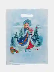 Белый пакет новогодний, 30 х 40 см, комплект 5 штук, 10 штук