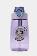 Фиолетовый бутылка для воды, детская, с трубочкой, с замком, 480 мл