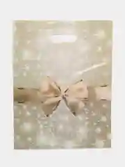Лазурный пакет новогодний подарочный, Новый год,  ПВД с вырубной ручкой, 30*40 см , 60 мкм