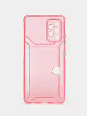 Розовый чехол с карманом для карт для Samsung Galaxy A32 4G, прозрачный, Самсунг Галакси А32 4 Джи