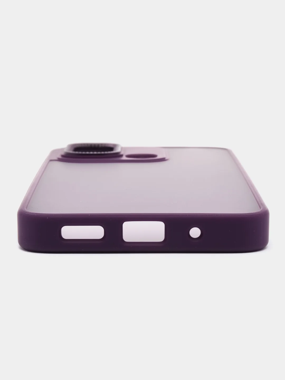 Пурпурный чехол матовый для Xiaomi Redmi 12C, пластиковый, полупрозрачный, с глянцевой рамкой
