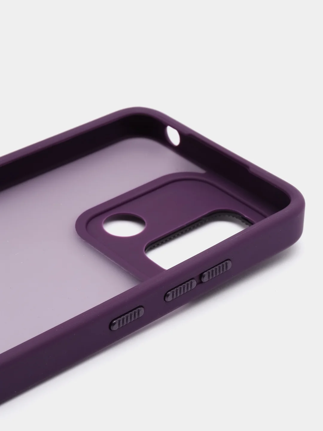 Пурпурный чехол матовый для Xiaomi Redmi 12C, пластиковый, полупрозрачный, с глянцевой рамкой