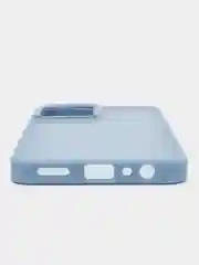 Небесно-голубой чехол матовый для Realme C55 / Реалми С55, пластиковый, полупрозрачный, с глянцевой рамкой