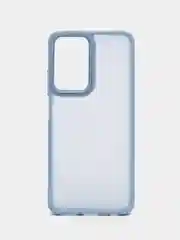 Небесно-голубой чехол матовый для Realme C55 / Реалми С55, пластиковый, полупрозрачный, с глянцевой рамкой