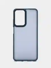 Темно-синий чехол матовый для Realme C55 / Реалми С55, пластиковый, полупрозрачный, с глянцевой рамкой