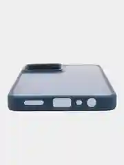 Темно-синий чехол матовый для Realme C55 / Реалми С55, пластиковый, полупрозрачный, с глянцевой рамкой