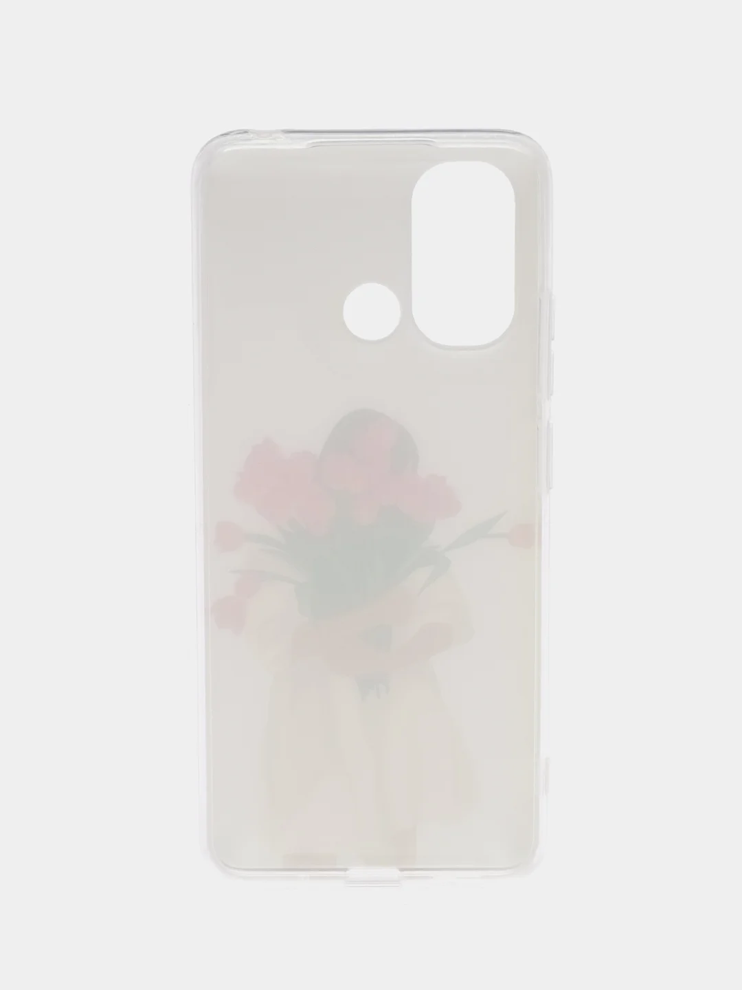 Белый чехол для Xiaomi Redmi 12C (Сяоми Редми 12С), силиконовый, с рисунком