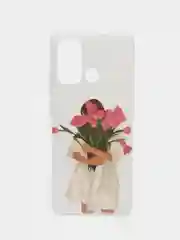 Белый чехол для Xiaomi Redmi 12C (Сяоми Редми 12С), силиконовый, с рисунком