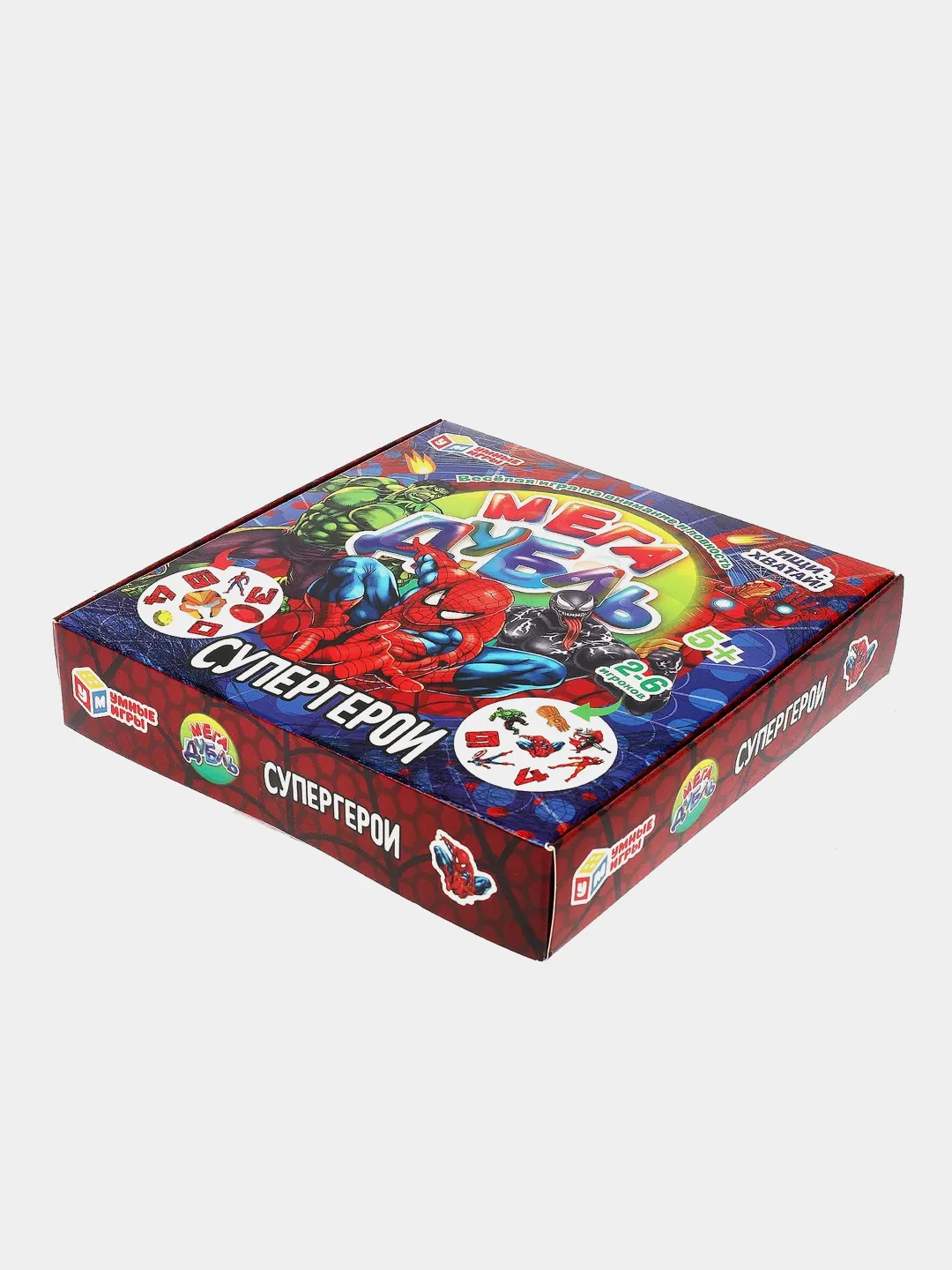 Игра настольная Умные игры "Мегадубль. Супергерои", с круглыми карточками