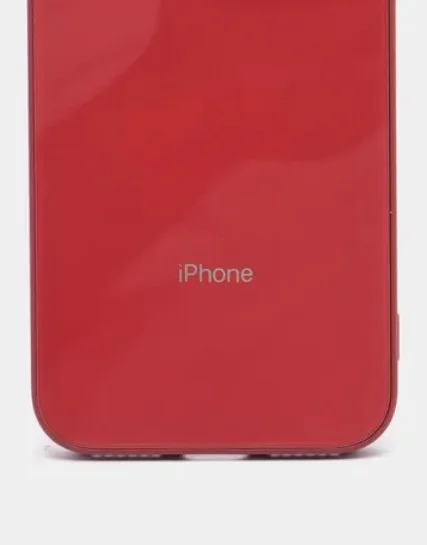 Багровый чехол силиконовый для iPhone 12, со стеклянной панелью