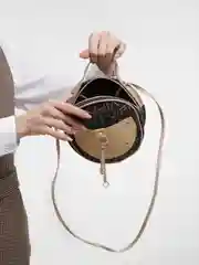 Бежевый женская круглая сумка, через плечо