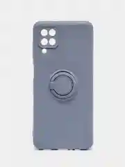 Тёмно-серый чехол Samsung Galaxy A12 / M12, Самсунг Галакси А12 / М12 силиконовый с кольцом-держателем
