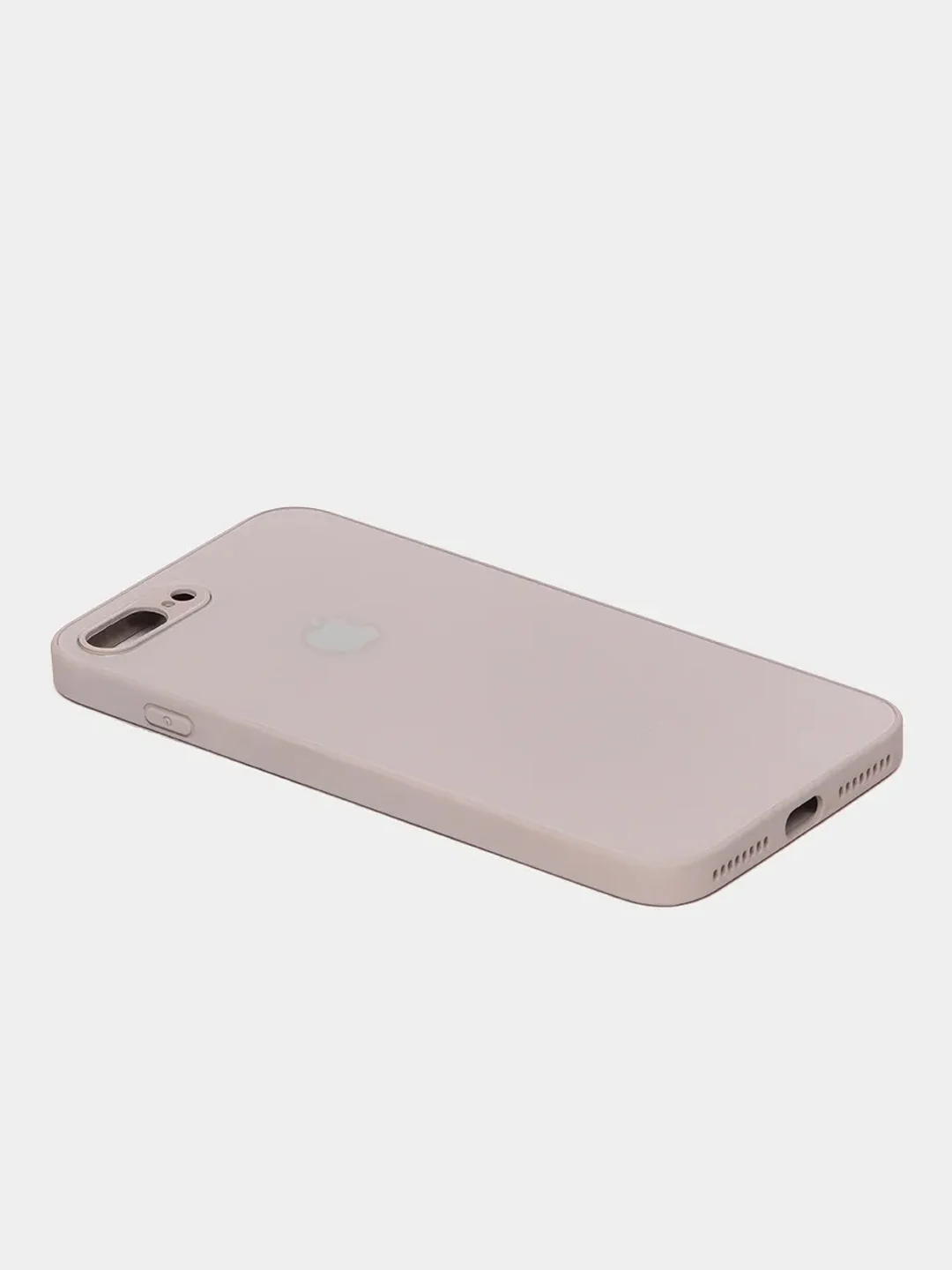Бежевый меланж чехол силиконовый со стеклянной панелью для iPhone 7 Plus / iPhone 8 Plus