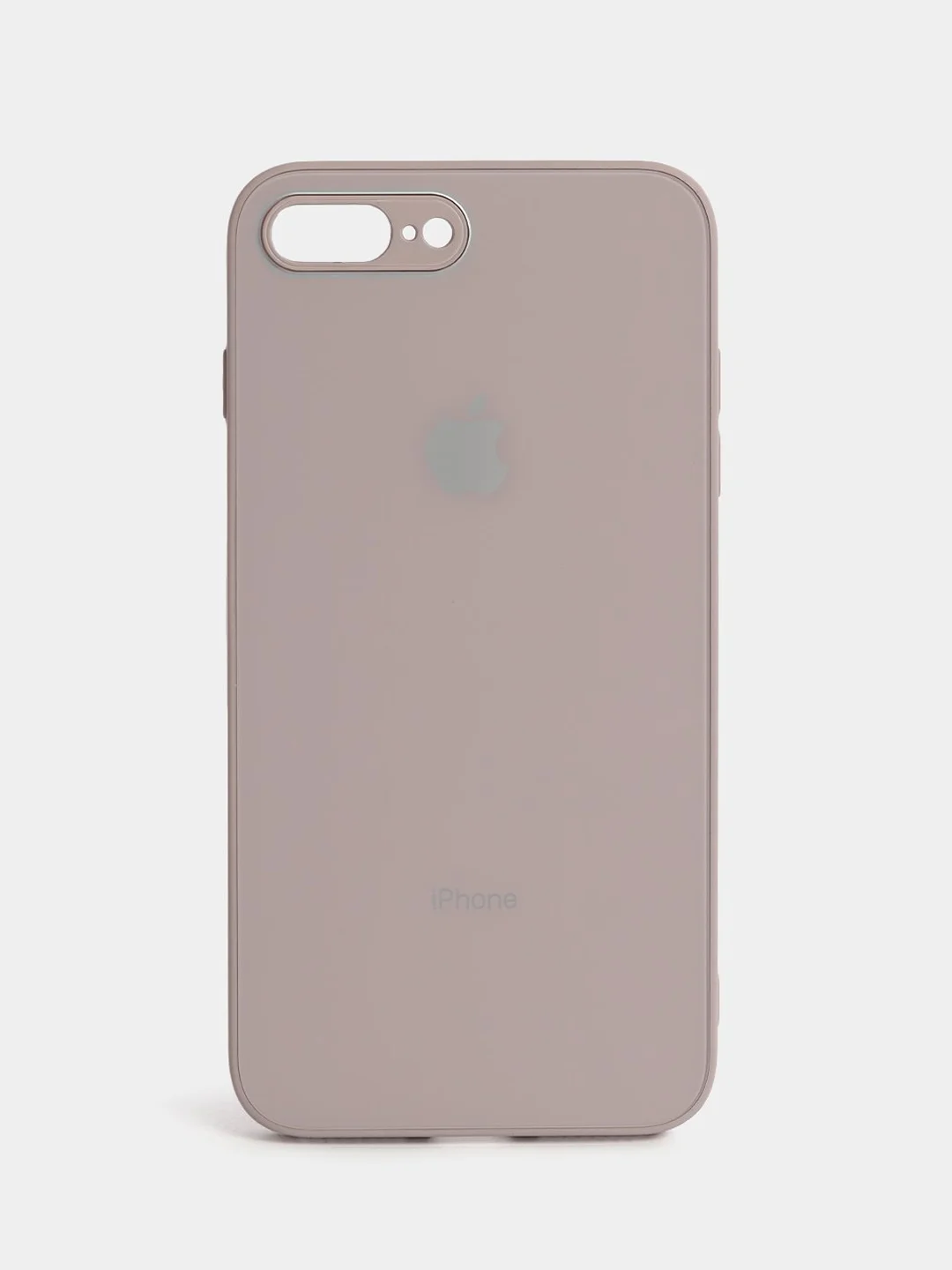 Бежевый меланж чехол силиконовый со стеклянной панелью для iPhone 7 Plus / iPhone 8 Plus