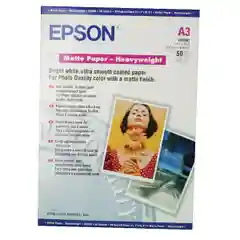 Бумага (C13S041261) EPSON Matte Paper - Heavyweight A3 (50 листов) (0,23мм, 167 г/кв.м)