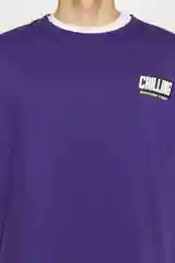 Фиолетовый футболка Befree oversize хлопковая с принтом