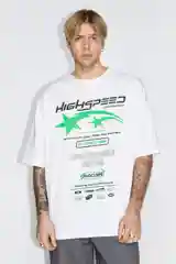Белый футболка Befree oversize хлопковая с принтом