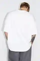 Белый футболка Befree oversize хлопковая с принтом