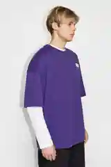 Фиолетовый футболка Befree oversize хлопковая с принтом