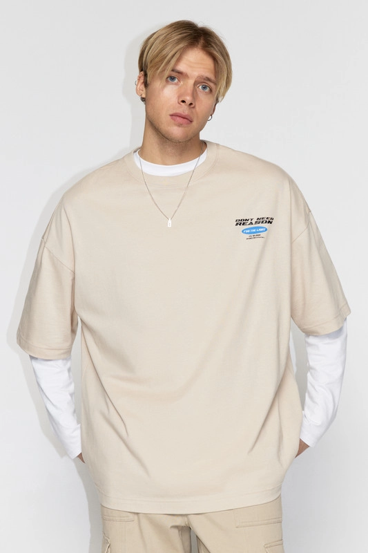 Футболка Befree oversize хлопковая с принтом