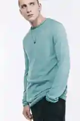 Мятный джемпер Befree шерстяной тонкой вязки