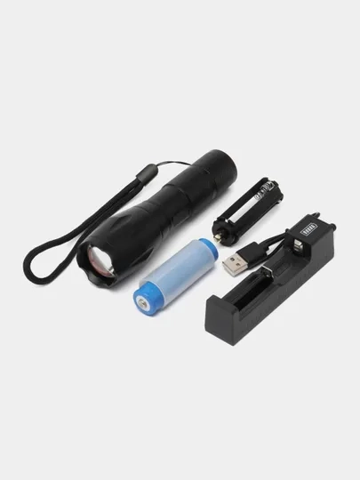 Фонарь ручной, аккумуляторный, LED, для охоты, рыбалки
