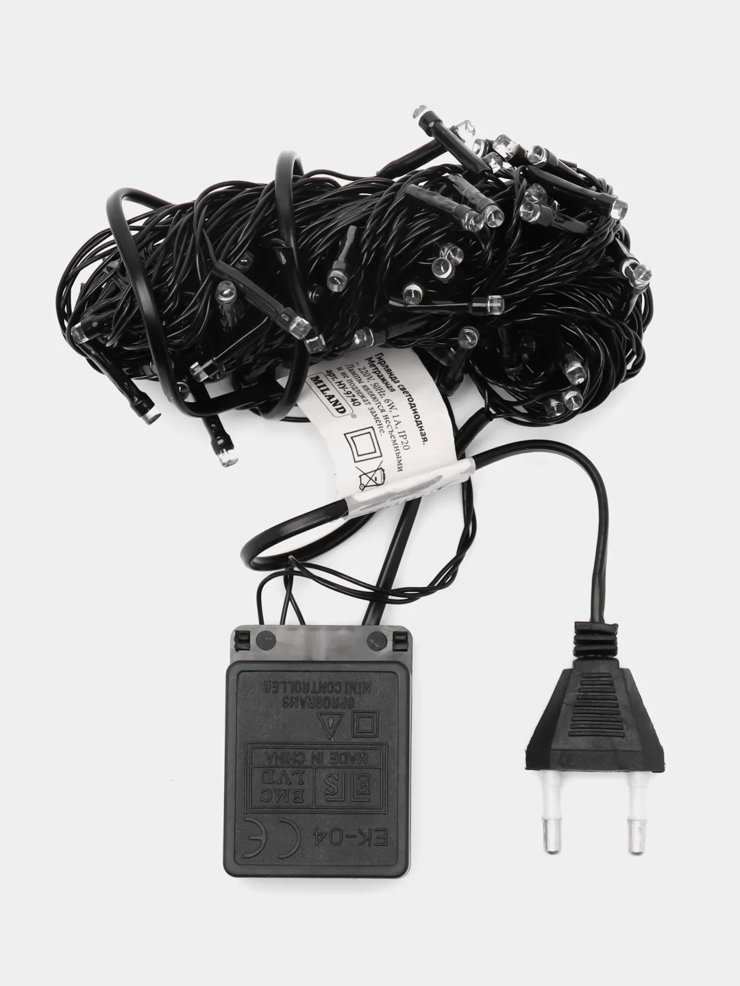 Разноцветный гирлянда 10 м, 100LED, 4 цвета, 8 режимов, светодиодная гирлянда на ёлку, украшения интерьера