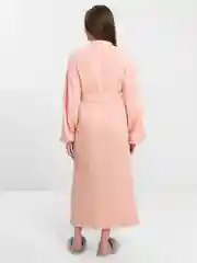 Пудровый женский халат из муслина