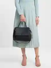 Черный сумка портфель женская, через плечо