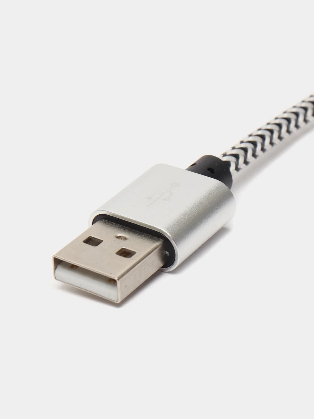 Белый кабель Android USB - Type-C / USB - Micro USB, 1 метр, тканевая оплетка, быстрая зарядка