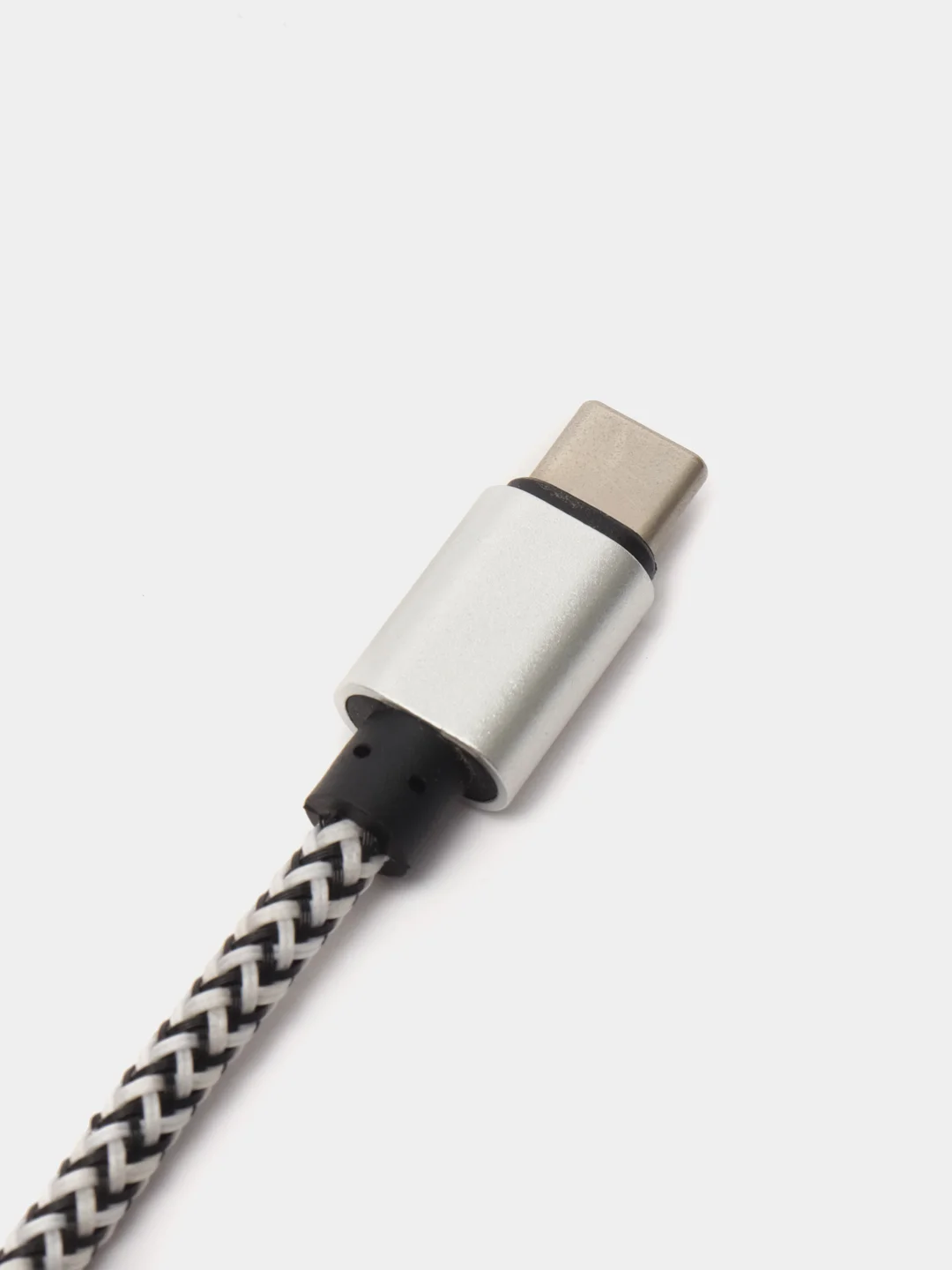 Белый кабель Android USB - Type-C / USB - Micro USB, 1 метр, тканевая оплетка, быстрая зарядка
