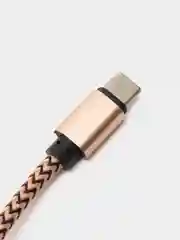 Золотой кабель Android USB - Type-C / USB - Micro USB, 1 метр, тканевая оплетка, быстрая зарядка
