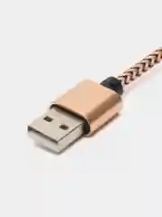 Золотой кабель Android USB - Type-C / USB - Micro USB, 1 метр, тканевая оплетка, быстрая зарядка