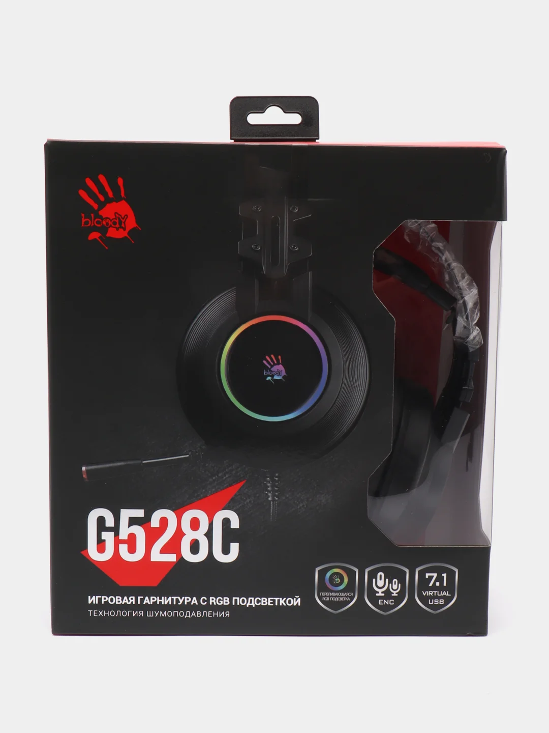 Игровые наушники с микрофоном A4Tech Bloody G528C черный 2м мониторные USB (G528C)