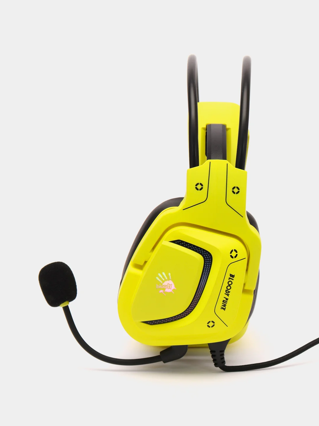 Игровые наушники с микрофоном A4Tech Bloody G575 Punk, желтый, черный, 2 м, мониторные, USB