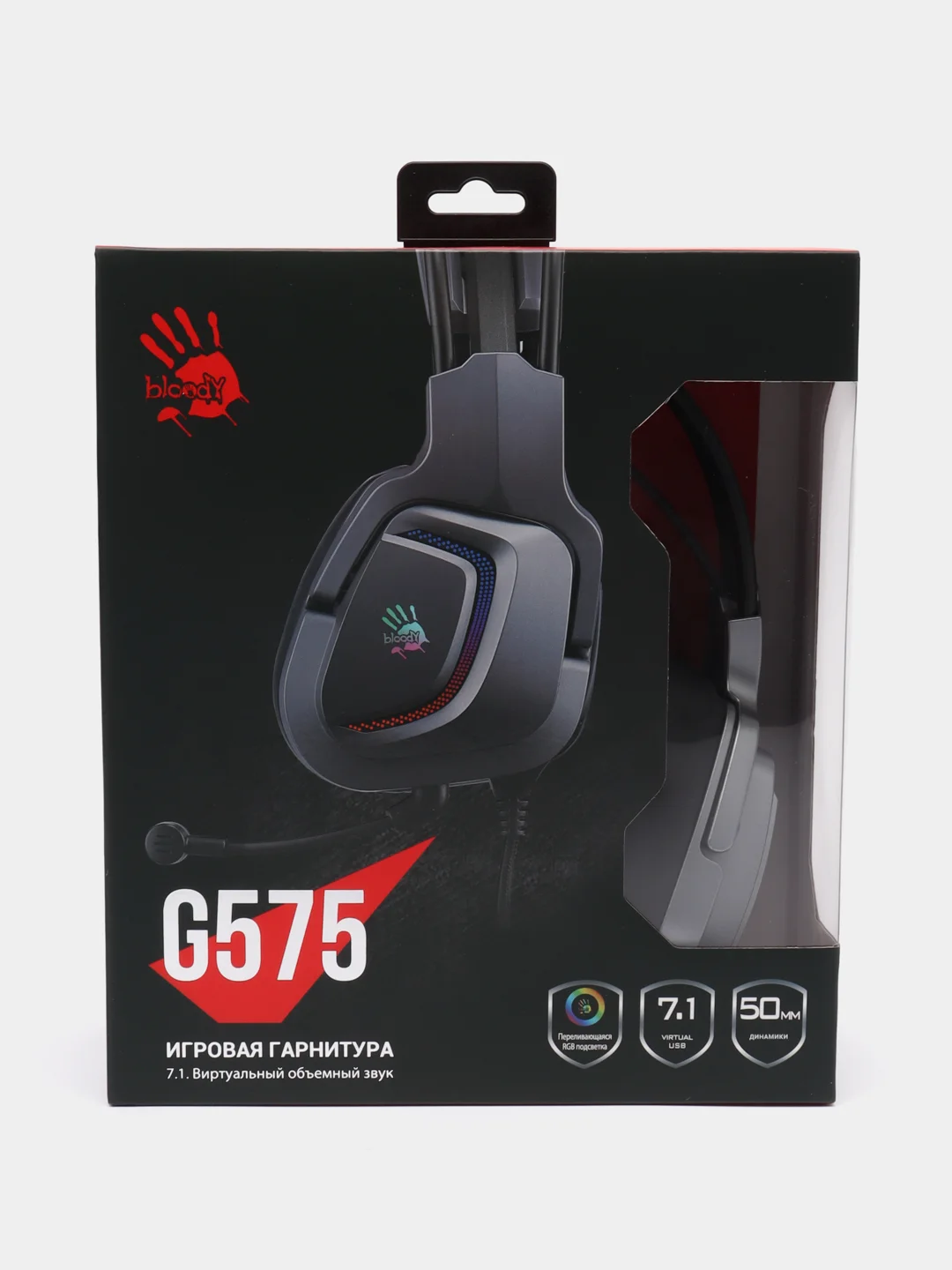 Игровые наушники с микрофоном A4Tech Bloody G575, серые 2 м мониторные USB, G575 USB/ GREY