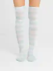 Бирюзовый гольфы-чулки в полоску