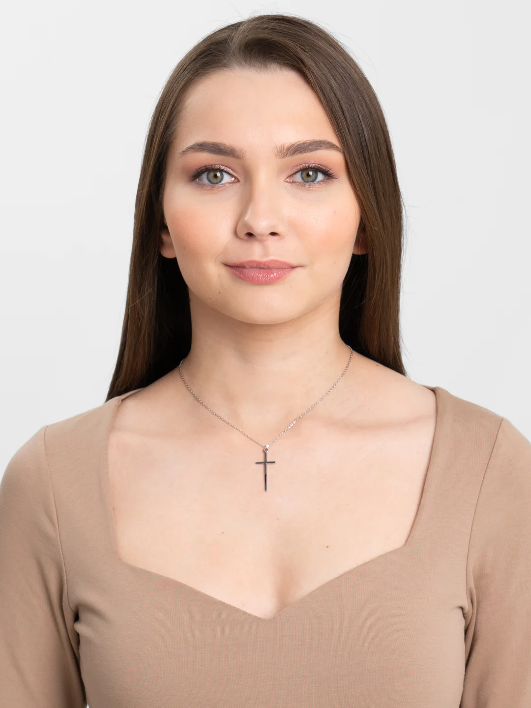 Белый цепочка Крест на шею, унисекс