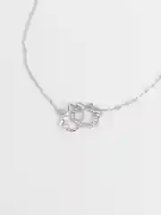 Белый цепочка с подвеской Hello Kitty, кулон для девочек, двойная подвеска