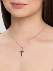 Угольный цепочка Крест на шею, унисекс