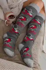 Гольфы шерстяные со снегирями