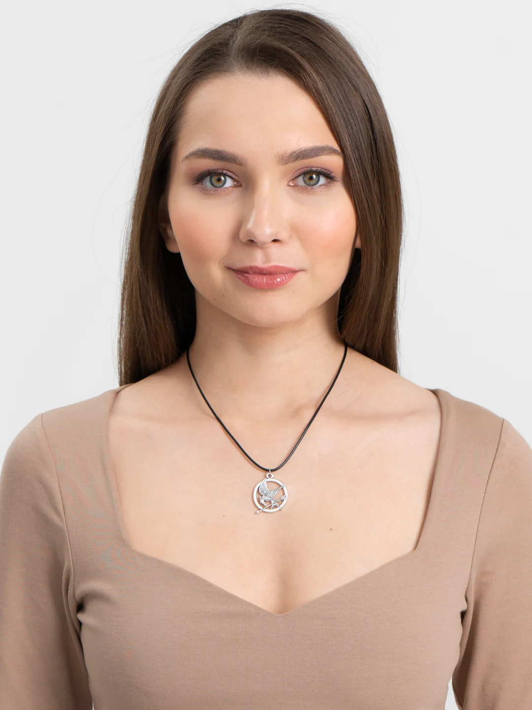 Кулон "Сойка", чернёное серебро, 40 см