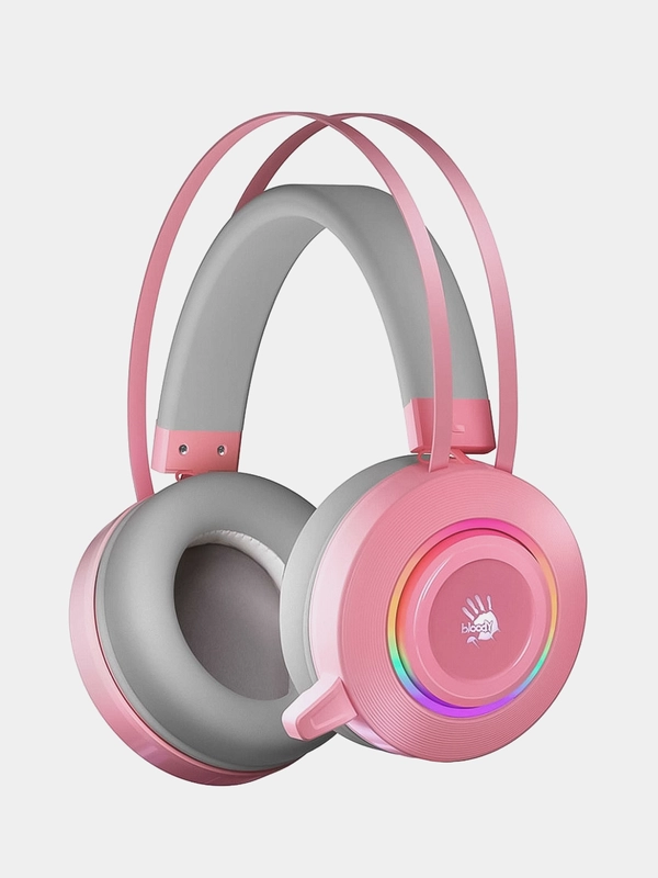Игровые наушники с микрофоном A4Tech Bloody G521, розовый, 2.3 м, мониторные, USB, G521 Pink