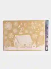 Белый наклейка для окон "Новый год", украшения "Елка", 17*25 см, голографическая фольга
